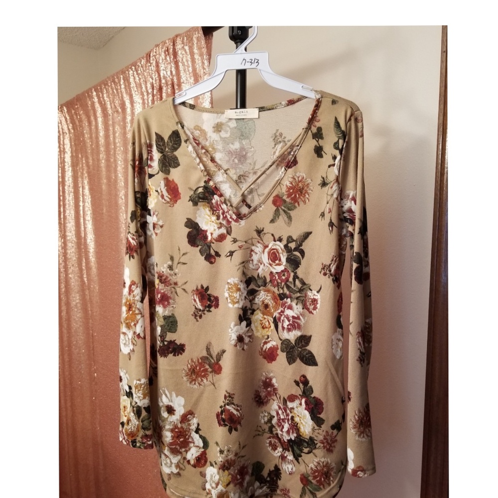 Long Sleeve Cross Front Top